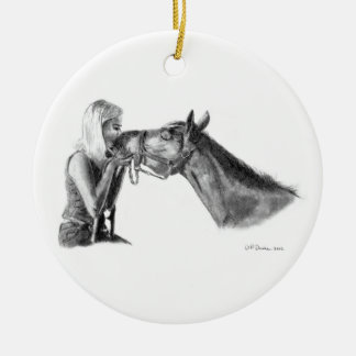 Horse Kisses Ceramic Tree Decoration