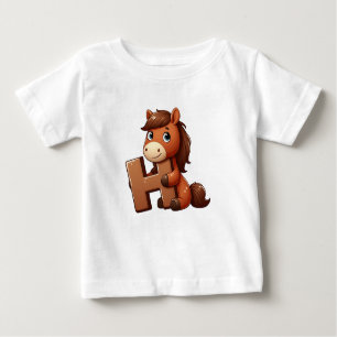 Horse Letter H Baby T-Shirt