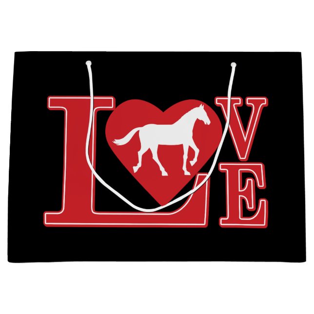 Horse Lobve Large Gift Bag (Front)