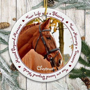 Horse Loss Keepsake - Sympathy Gift Horse Memorial Ceramic Tree Decoration