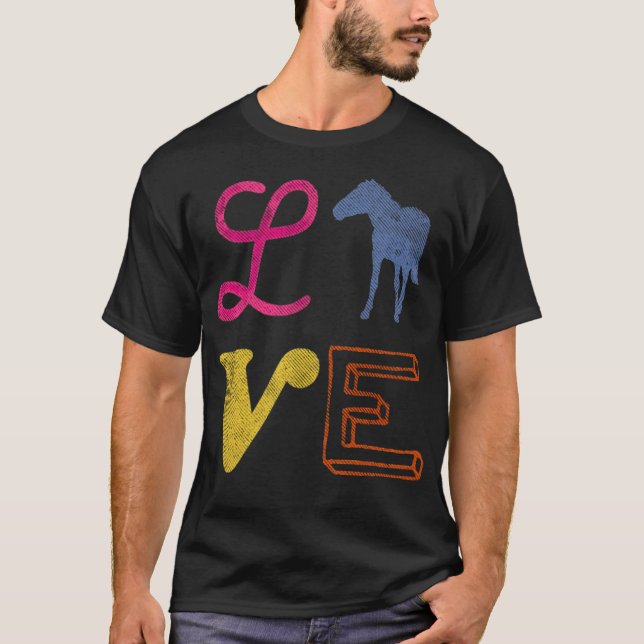 Horse love horses humour sports  T-Shirt (Front)