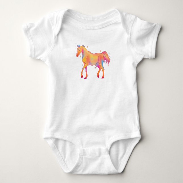 Horse Lover Animal Christmas, Christmas Farm Anima Baby Bodysuit (Front)