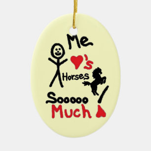 Horse Lover Cartoon Ceramic Tree Decoration