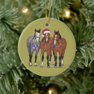 Horse Lover Christmas Animal Farm Animal Lover Ceramic Tree Decoration