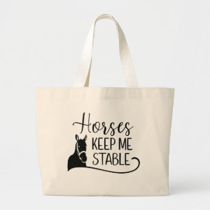Horse Lover Equestrian Farm Farmer Rodeo Cowboy Large Tote Bag
