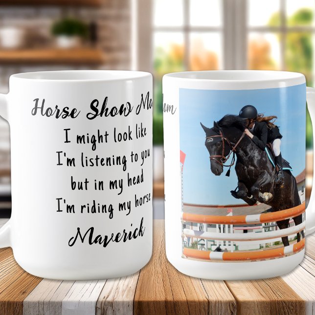Horse Lover Equestrian Gift Funny Custom 1 Photo  Coffee Mug (Creator Uploaded)