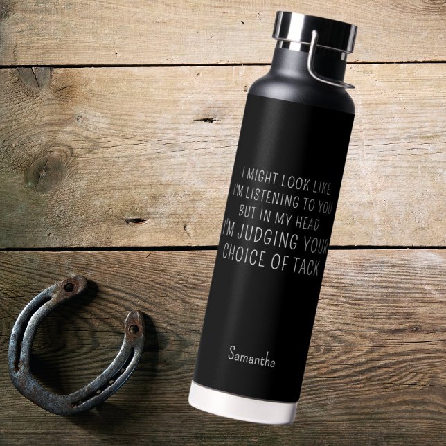 Horse Lover Equestrian Gift Funny Custom Name Water Bottle (Creator Uploaded)