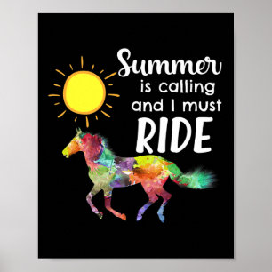 Horse Lover Equestrian Horseback Riding Summer Vac Poster