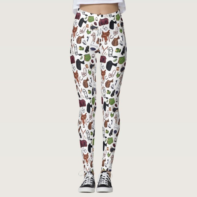 Horse Lover - Fun Equestrian Horse Riding Leggings (Front)