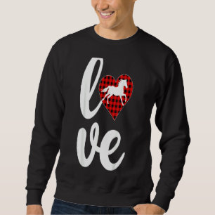 Horse Lover Funny Buffalo Plaid Love Horse Valenti Sweatshirt