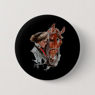Horse Lover Gift For Girls Women Who Love Horses 6 Cm Round Badge