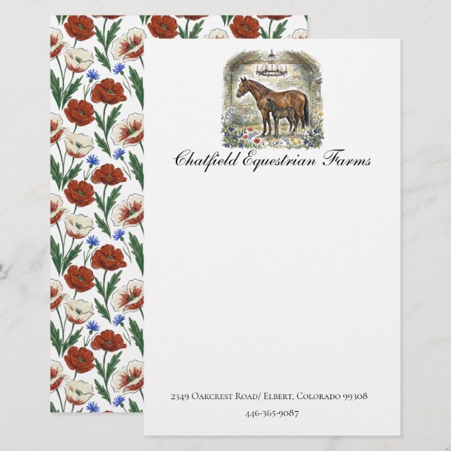 Horse Lover Gift Stationery   (Front/Back)