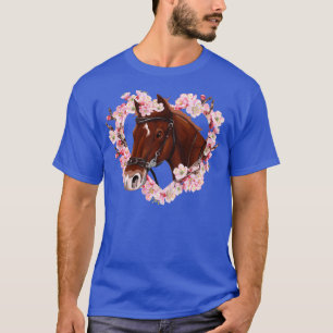 Horse lover gifts brown horse with flowers 1 T-Shirt