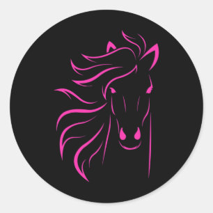Horse Lover Gifts Womens Equestrian Men Horseback  Classic Round Sticker