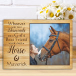 Horse Lover Girl's Best Friend Keepsake Photo Plaque<br><div class="desc">Celebrate your best friend and cherish those precious memories with a custom unique pet horse keepsake photo plaque in a rustic wood design. This horse lover photo plaque is the perfect gift for yourself, family or friends to honour those loved . We hope your pet photo equestrian plaque will bring...</div>