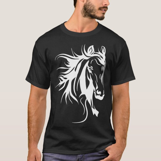 Horse Lover Horse Head Horses T-Shirt (Front)