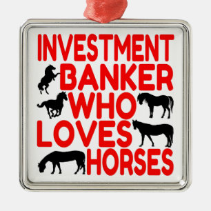 Horse Lover Investment Banker Metal Tree Decoration