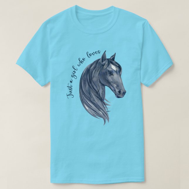 Horse Lover Just A Girl Who Loves Horses T-Shirt (Design Front)