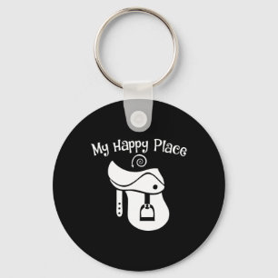 Horse Lover My Happy Place Saddle Equestrian Teen Key Ring
