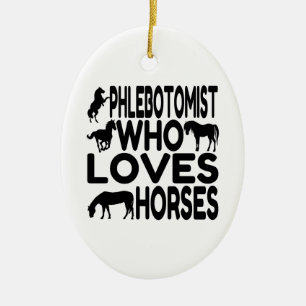 Horse Lover Phlebotomist Ceramic Tree Decoration