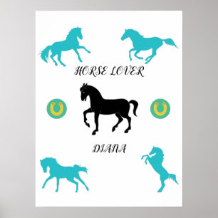 Horse Lover poster with personalised name.