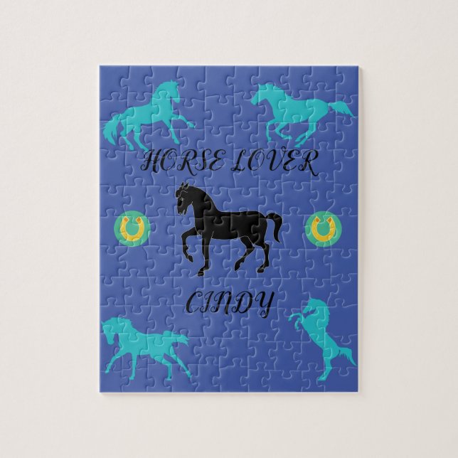 Horse Lover puzzle with personalised name. (Vertical)