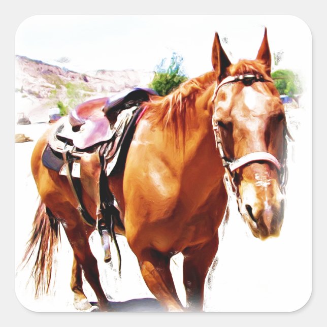 Horse Lover_ Square Sticker (Front)