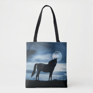 Horse Lover Tote Blue Sky and Moon