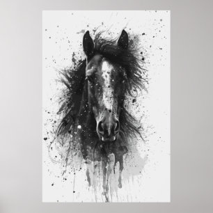 Horse Lover Watercolor Art Poster for Birthday