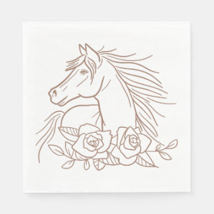 Horse Lover Western Rustic Cowboy Equestrian Party Napkin