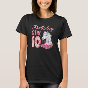 Horse Lovers 10th Birthday Girl Cute 10 Year Old T-Shirt
