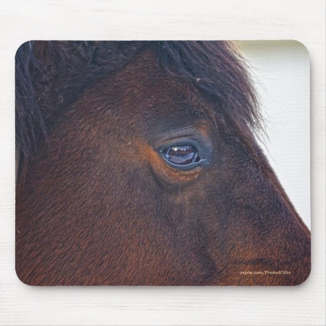 Horse-lover's Beautiful Horse's Eye Animal Design Mouse Pad (Front)