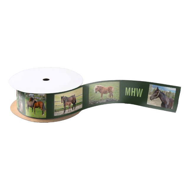 Horse Lover's custom monogram ribbon Satin Ribbon (Spool)
