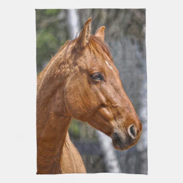 Horse-lover's Equine Animal Design Tea Towel (Vertical)