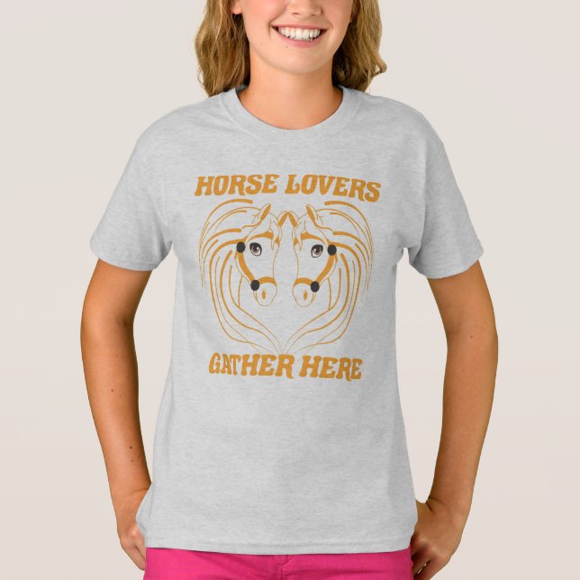 HORSE LOVERS GATHER HERE. T-Shirt (Front)