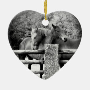 Horse Lovers Wedding or Anniversary Heart Ceramic Tree Decoration