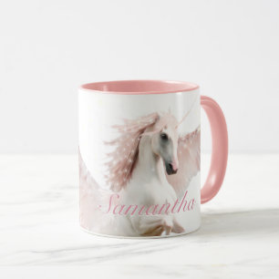 Horse Mad Girls Pink Pegasus Mug