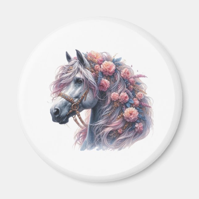 horse magnet and flowers (Front)