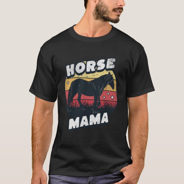 Horse Mama Cowgirl Western Horse Rider Trail Barre T-Shirt (Front)