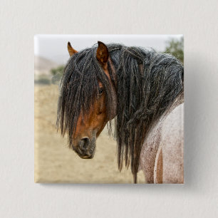 Horse Mane 15 Cm Square Badge
