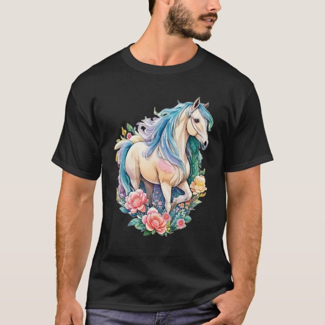 Horse Mare in Pastel Beautiful Children s Horse Ar T-Shirt (Front)