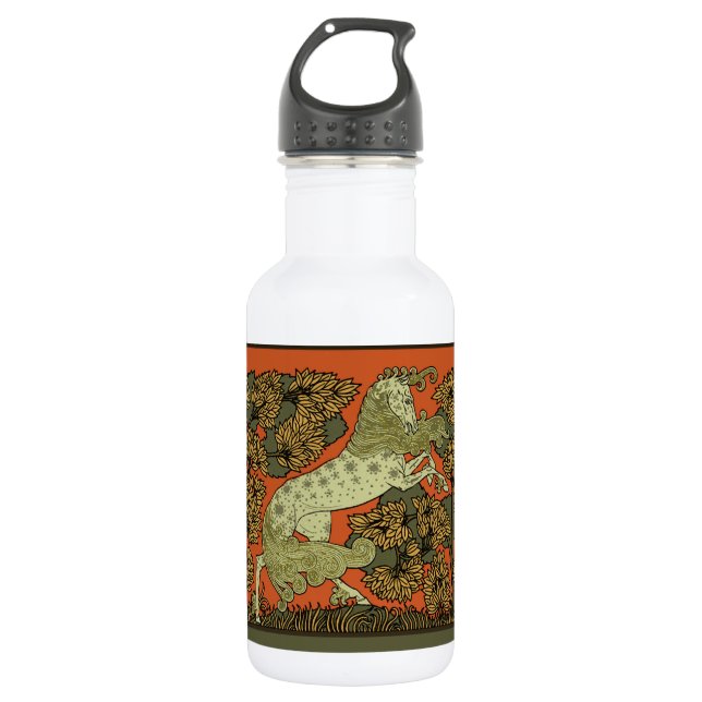 Horse Mediaeval Arts Crafts Art Nouveau  532 Ml Water Bottle (Front)