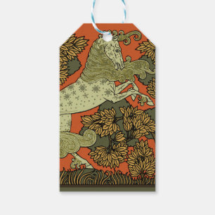 Horse Mediaeval Arts Crafts Art Nouveau Gift Tags