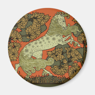 Horse Mediaeval Arts Crafts Art Nouveau  Magnet