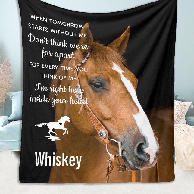 Horse Memorial Gift - Remembrance Keepsake Fleece Blanket (Creator Uploaded)