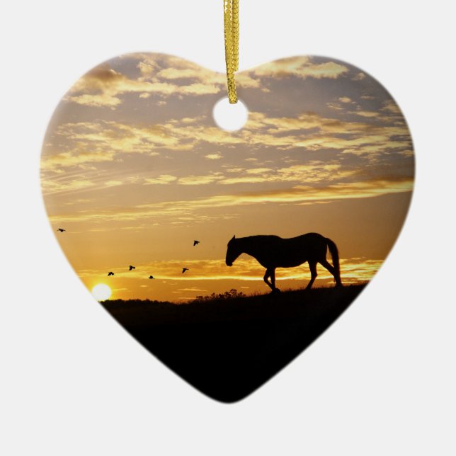 Horse Memorial Heart Ornament (Front)