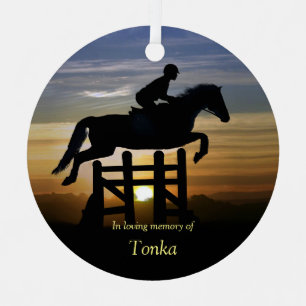 Horse Memorial Hunter Jumper Custom Name Metal Tree Decoration