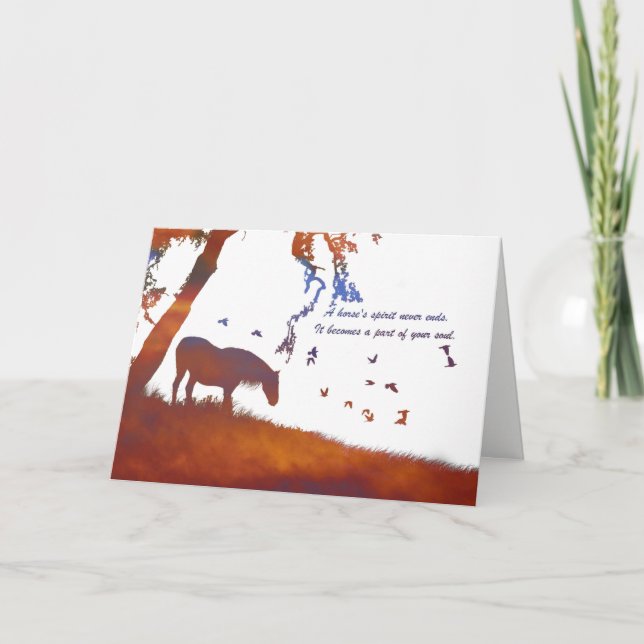 Horse Memorial, Loss of Horse Sympathy Card (Front)