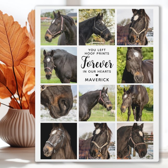Horse Memorial Personalised Pet Photo Collage Plaque (Creator Uploaded)