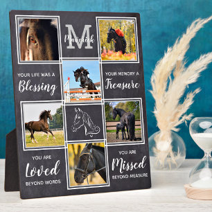 Horse Memorial Pet Loss Personalised 6 Picture Plaque